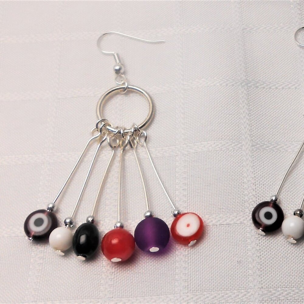 No 788 Handmade earrings with blowtorch glass beads